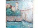 Venetia- pictura superba, ulei pe carton-Gelu Constantin