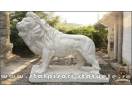 Statuetă leu mare în picioare, alb marmorat, model S33.