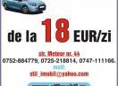 RENT A CAR de la 18 EUR/zi