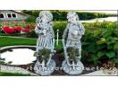 Set statuete grădinari cu roabe, gri patinat, model J6, J7.