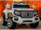 Masina electrica Mercedes G-Force 2x30W 12V cu Scaun Tapitat, Music Player #ALB