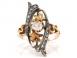 Inel antik cu diamante argint i aur roz 18k gr . 54 4 75g 544203 poza 3