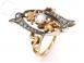 Inel antik cu diamante argint i aur roz 18k gr . 54 4 75g 544203 poza 1