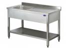 Spalator inox 1 cuva pe stanga, polita inferioara si picurator 1600*600*850
