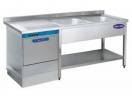 Spalator inox 2 cuve pe dreapta, picurator si spatiu pentru masina spalat vase 1900*700*850