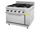 Aragaz profesional gaz, cu 4 focuri si cuptor Linia 700s