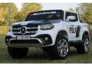 Masinuta electrică de poliție Mercedes X-Class 4x4 180W POLICE #Alb