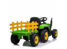 Tractor electric pentru copii BJ611 70W 12V cu Remorca inclusa #Verde