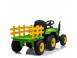Tractor electric pentru copii bj611 70w 12v cu remorca inclusa verde 684624 poza 2