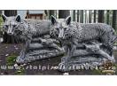 Statuetă animal lup, gri patinat, model S78.