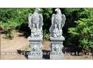 Set 2 statuete vulturi cu socluri, gri antichizat.