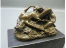 Statueta Bronz Nud Pe Soclu Marmura Erotica