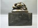 Statueta Bronz Nud Pe Soclu Marmura Erotica