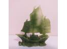 figurina bibelou rasina corabie jad ambarcatiune ornament Feng Shui China