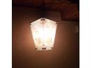 Vechi felinar terasa lustra lampa veche veioza sticla pictata floral vintage