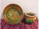 vase vechi lut castron blid si ceasca ceramica artizanat traditional rustic decorativ