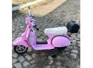 Scuter electric Piaggio Vespa PX150 cu roti moi si scaun tapitat, Pink