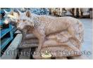 Statuetă animal lup, maro antichizat, model S78.