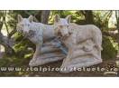 Statuetă animal lup, maro antichizat, model S78.